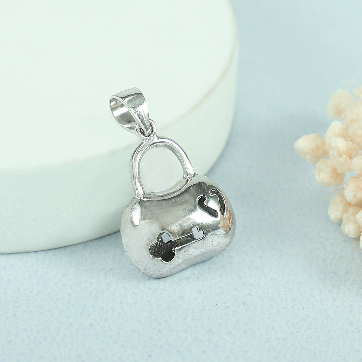 Glorious Silver Lock Pendant For Baby
