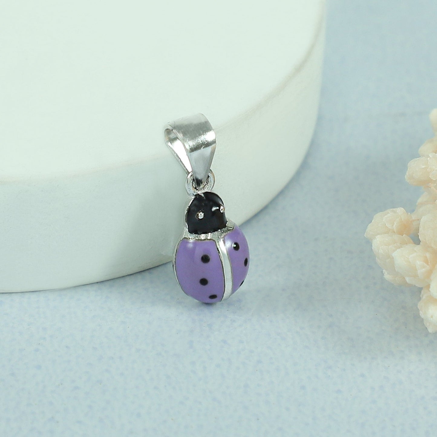 Ladybird Delightful Silver Pendant For Baby