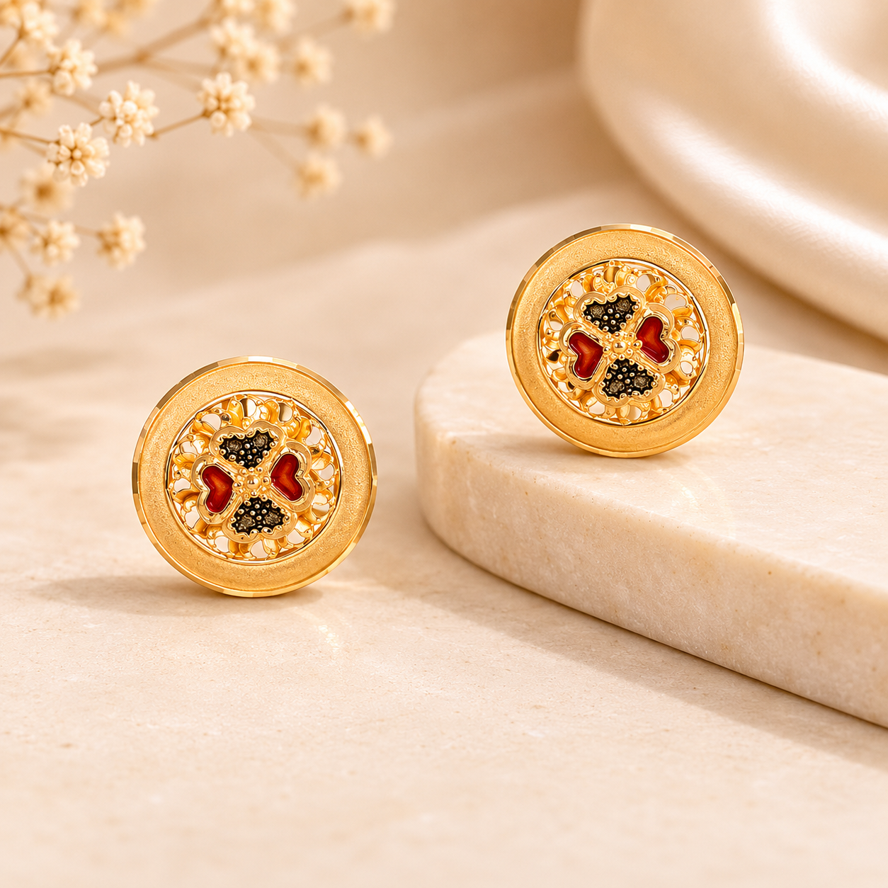 Saanvi Regal Ethnic Gold Earrings