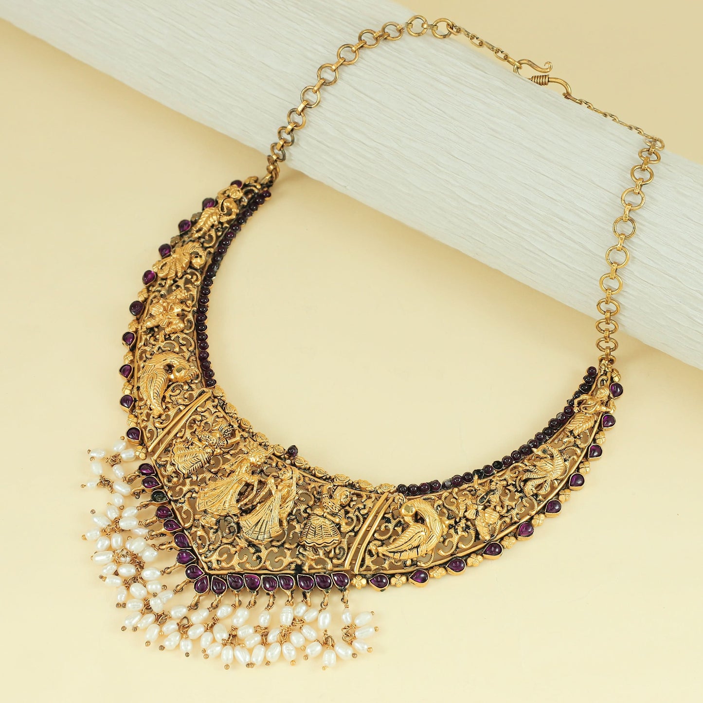 Bhavika Elegant Pearl Silver Necklace