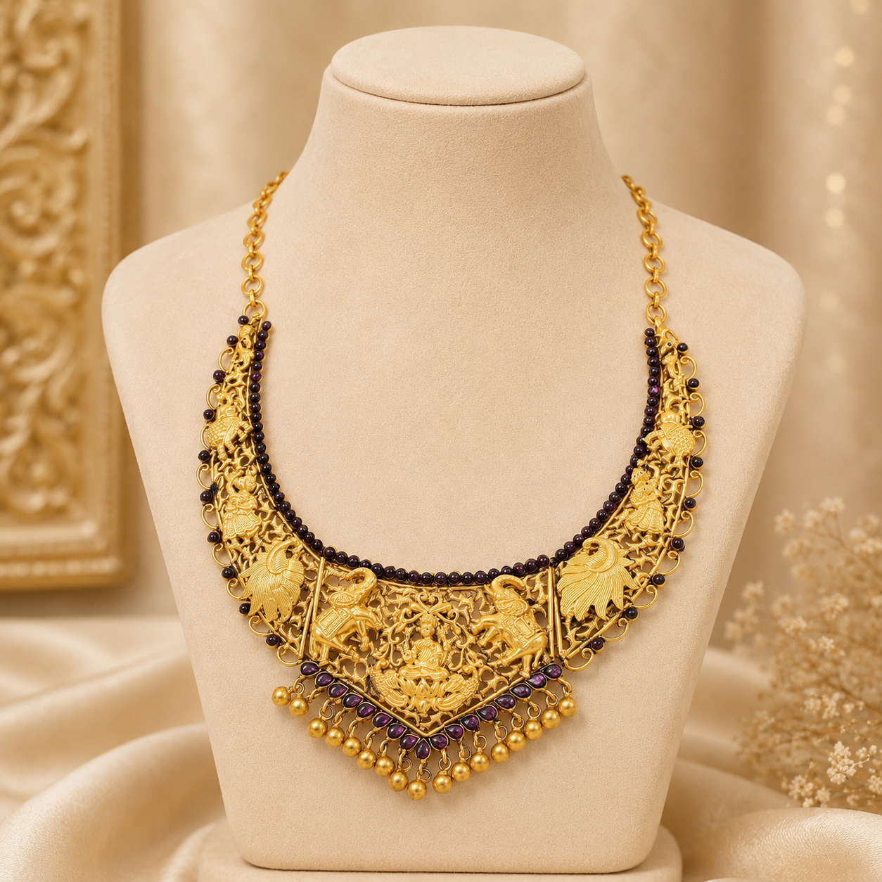 Devanshi Royal Peacock Silver Necklace