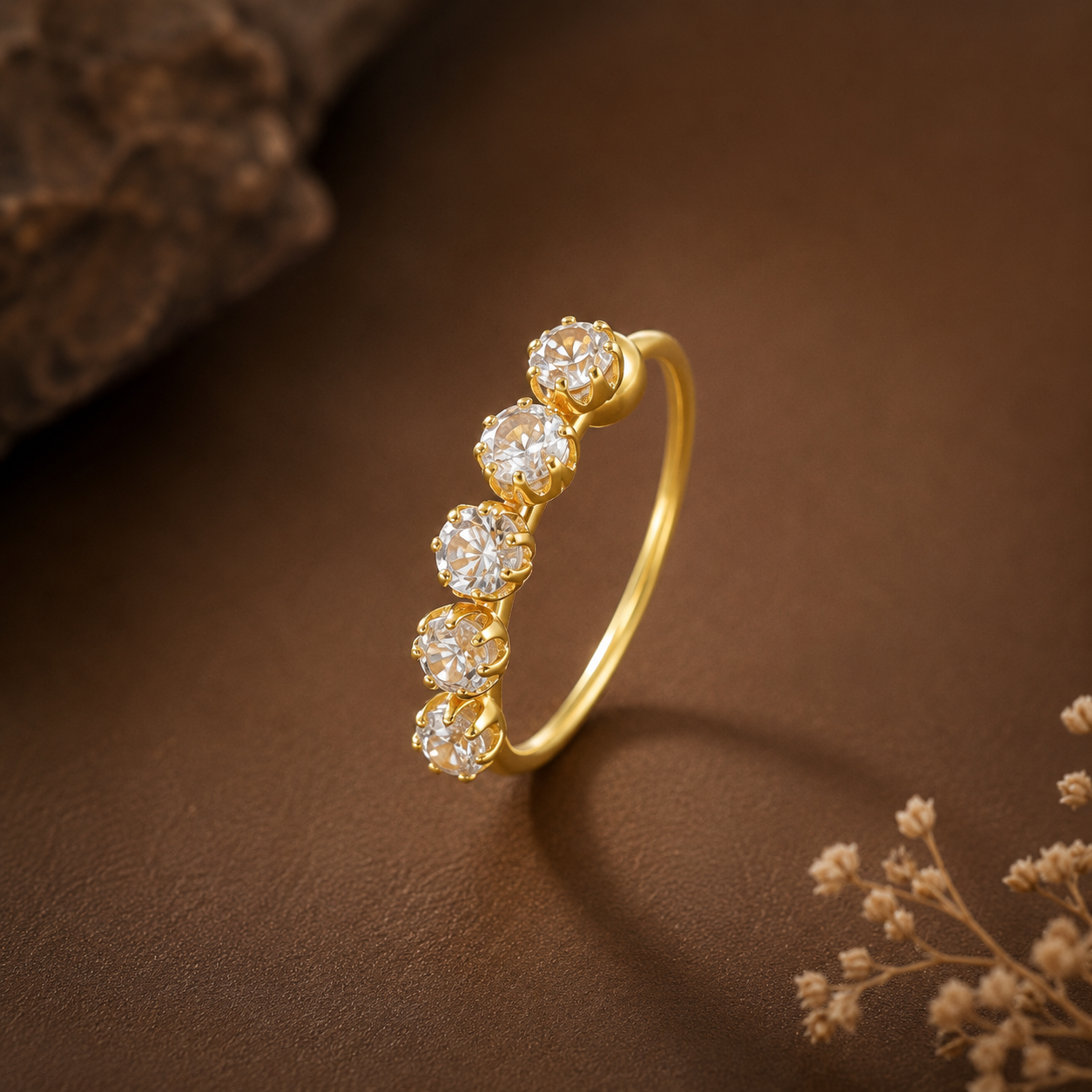 Floral Cluster Gold Nose Ring