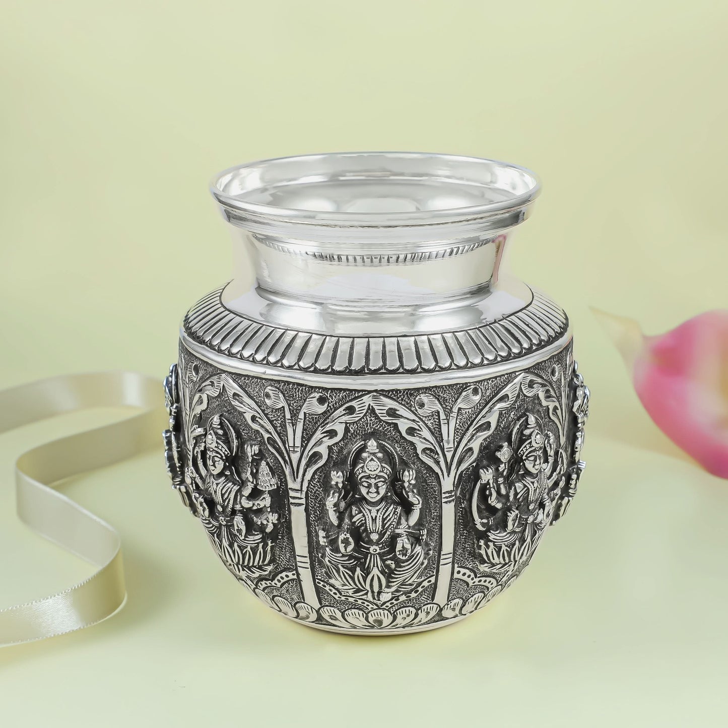 Divine Lakshmi Silver Kalash