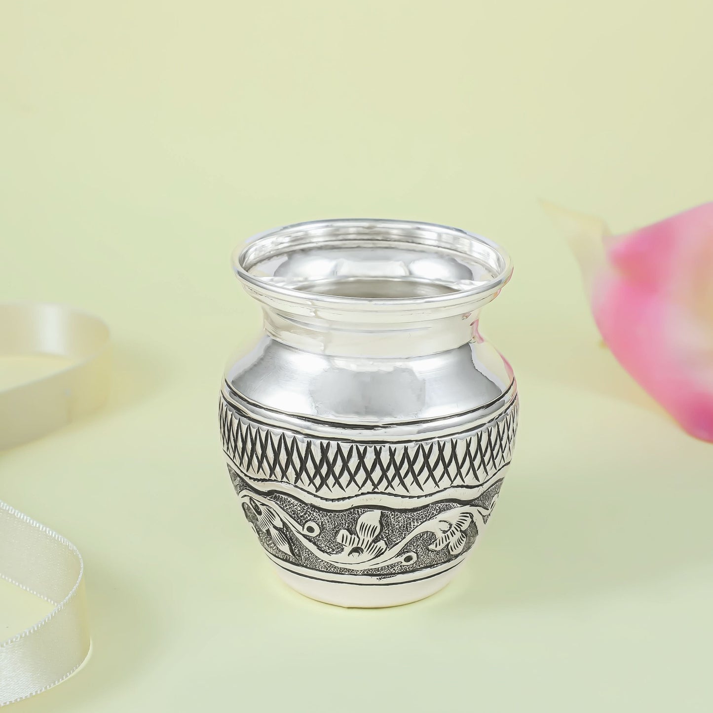 Artistic Matsya Silver Kalash