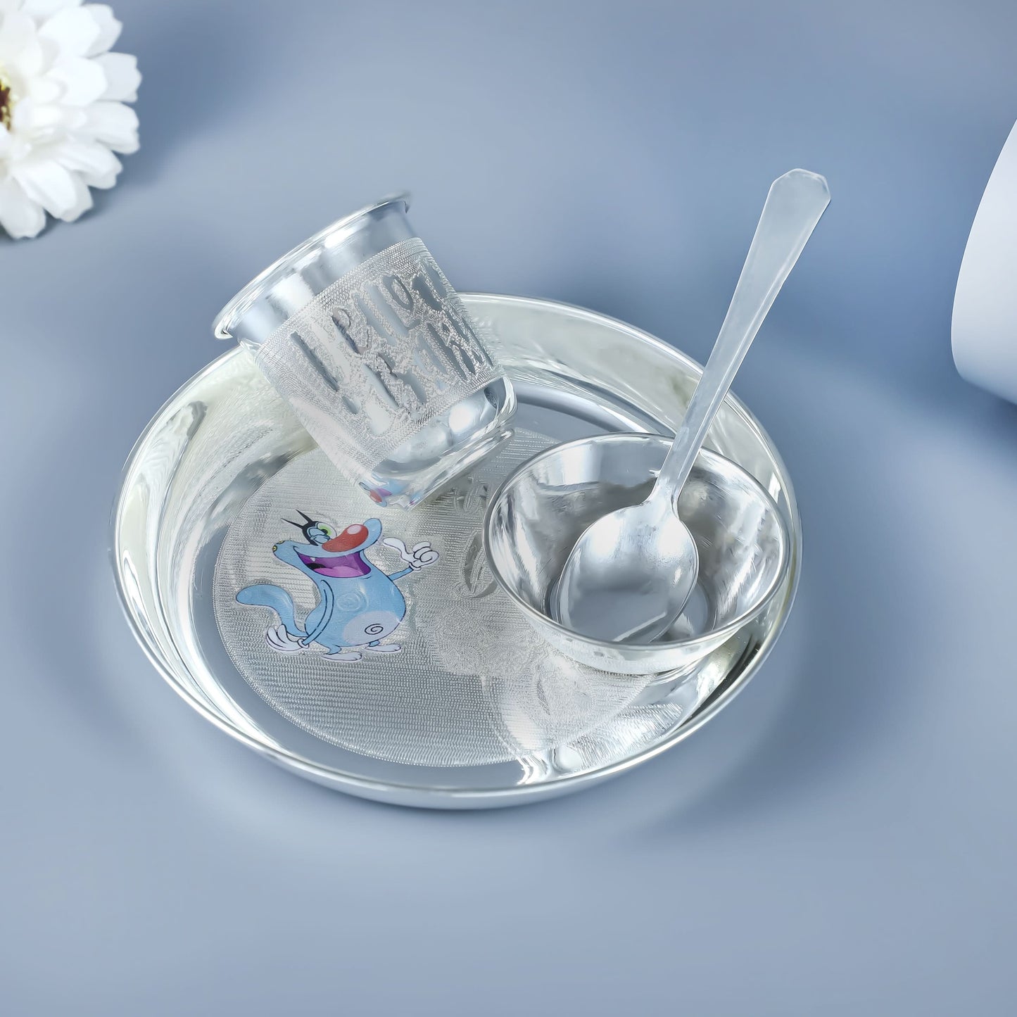 Joyful Silver Baby Bartan Set