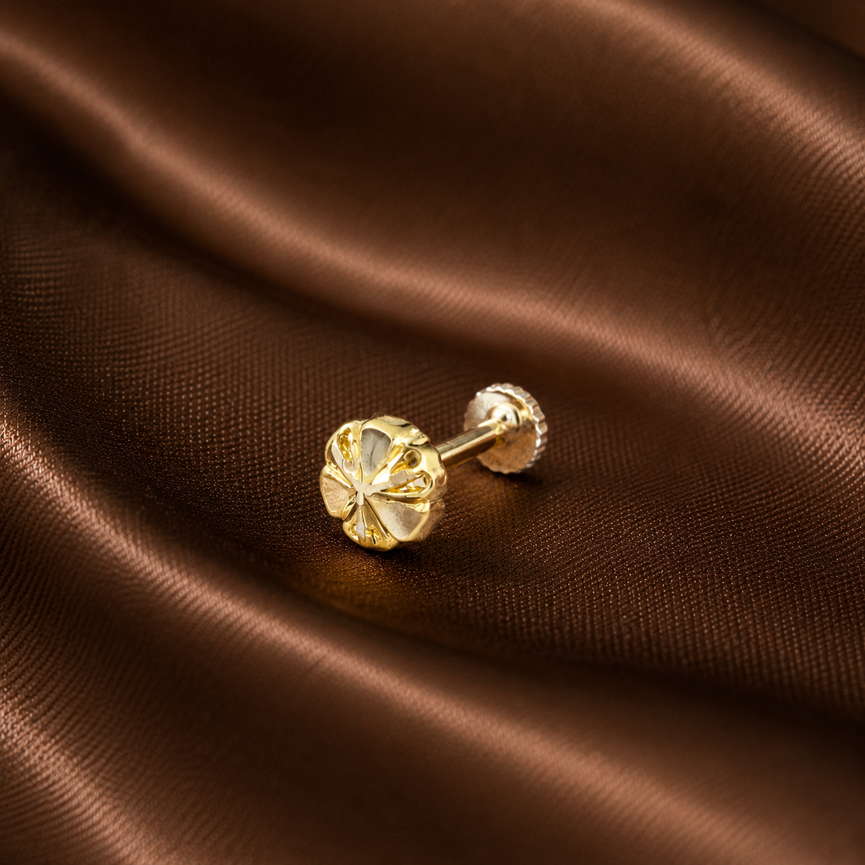 Ishika Petal Grace Gold Nose Pin