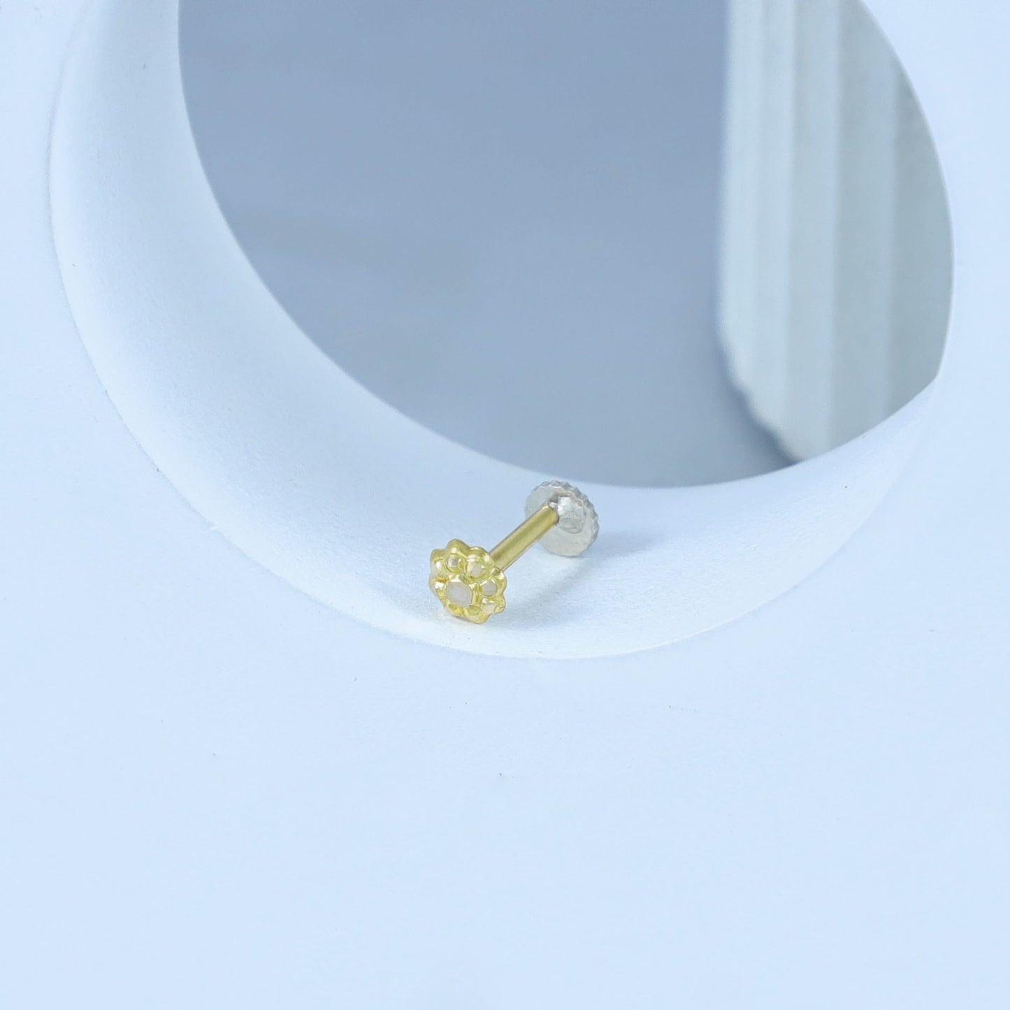 Kiara Floral Cluster Design Gold Nose Pin