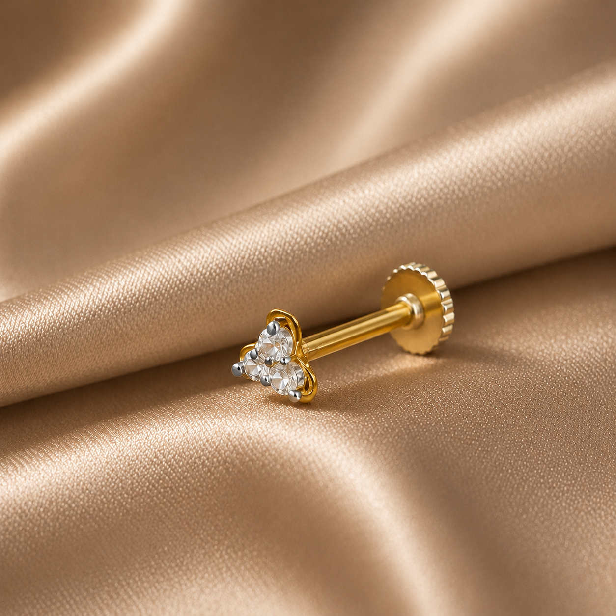 Petite Spark Charm Gold Nose Pin