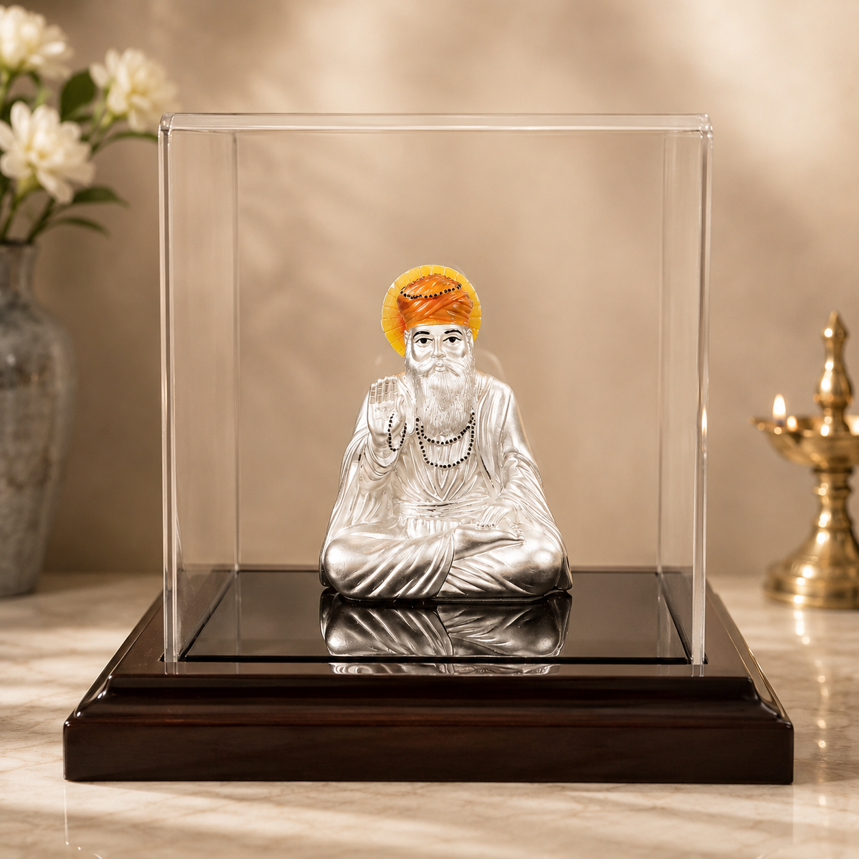 Guru Nanak Ji Precious Silver Idol