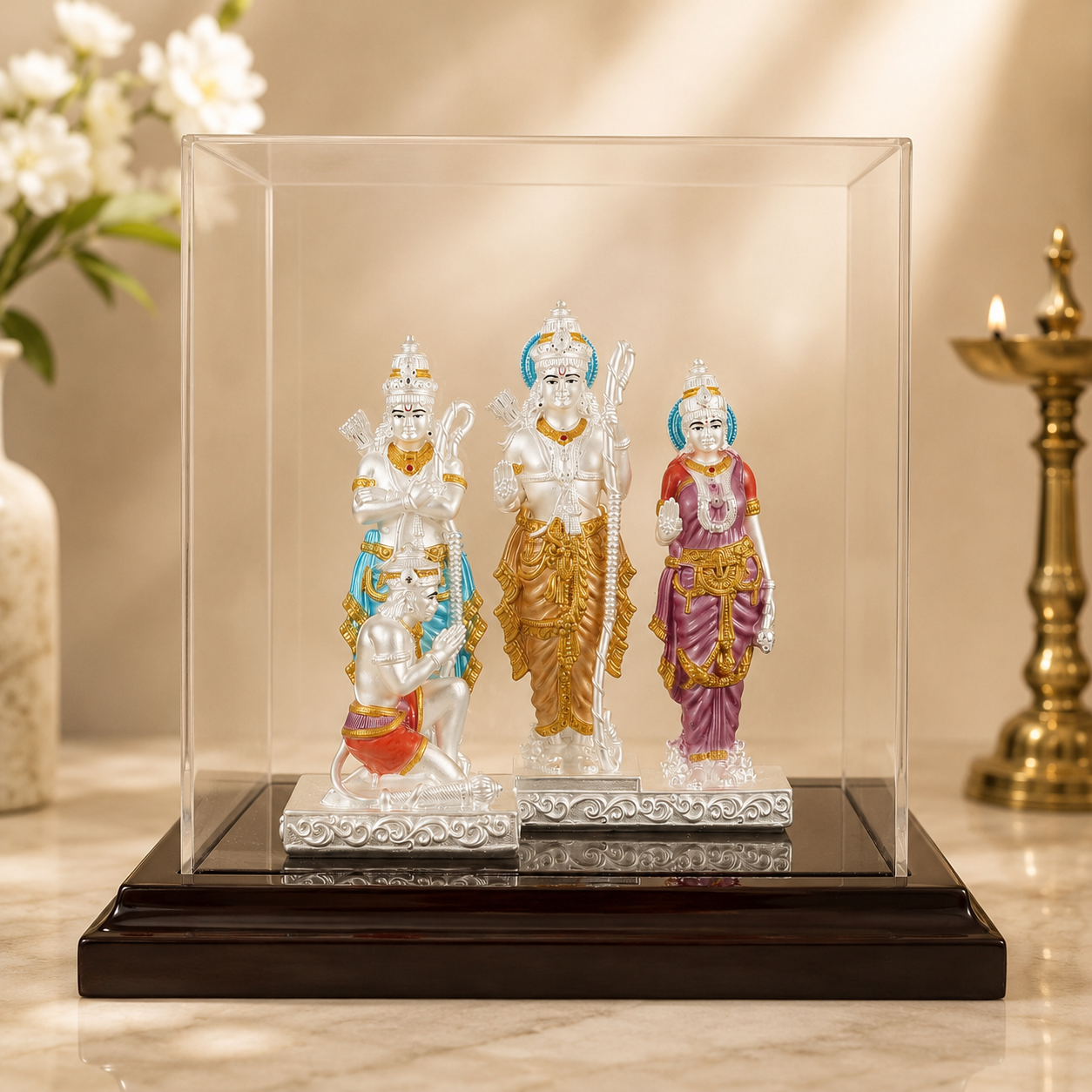 Charming Silver Ram Darbar Idol