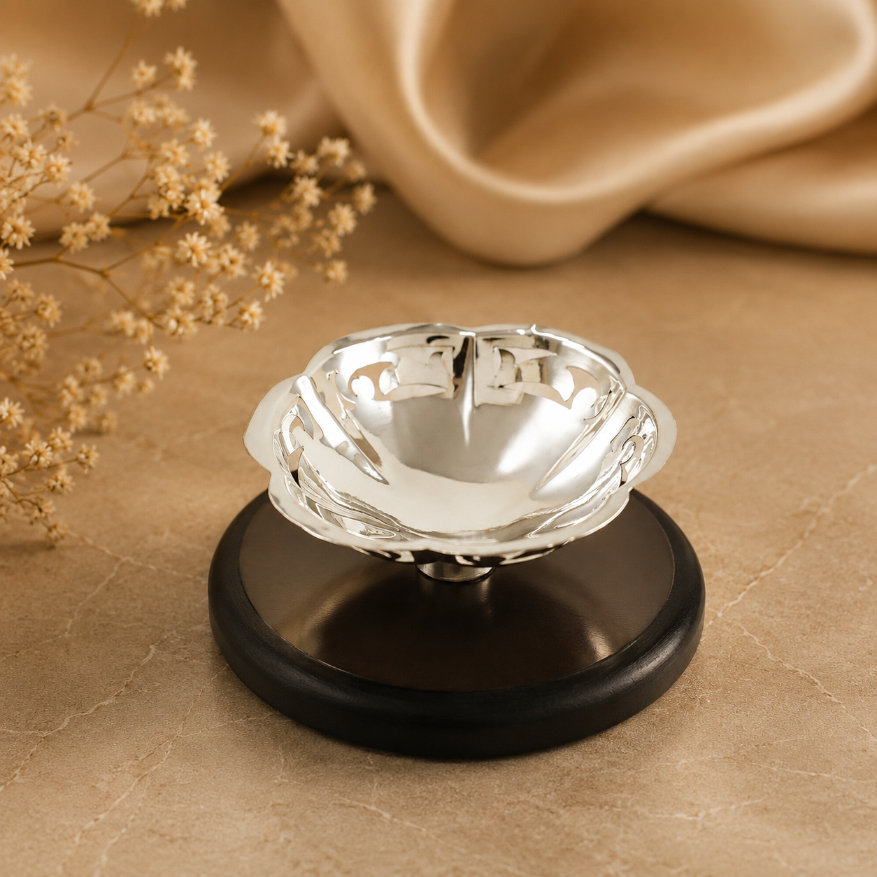 Sivani Classy Silver Diya