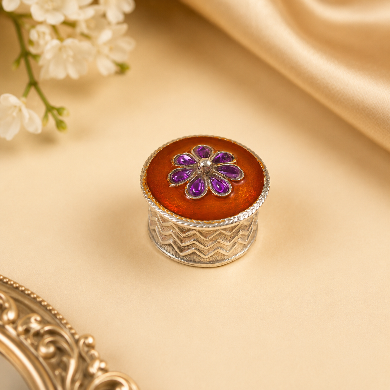 Divine Kumkum Silver Box
