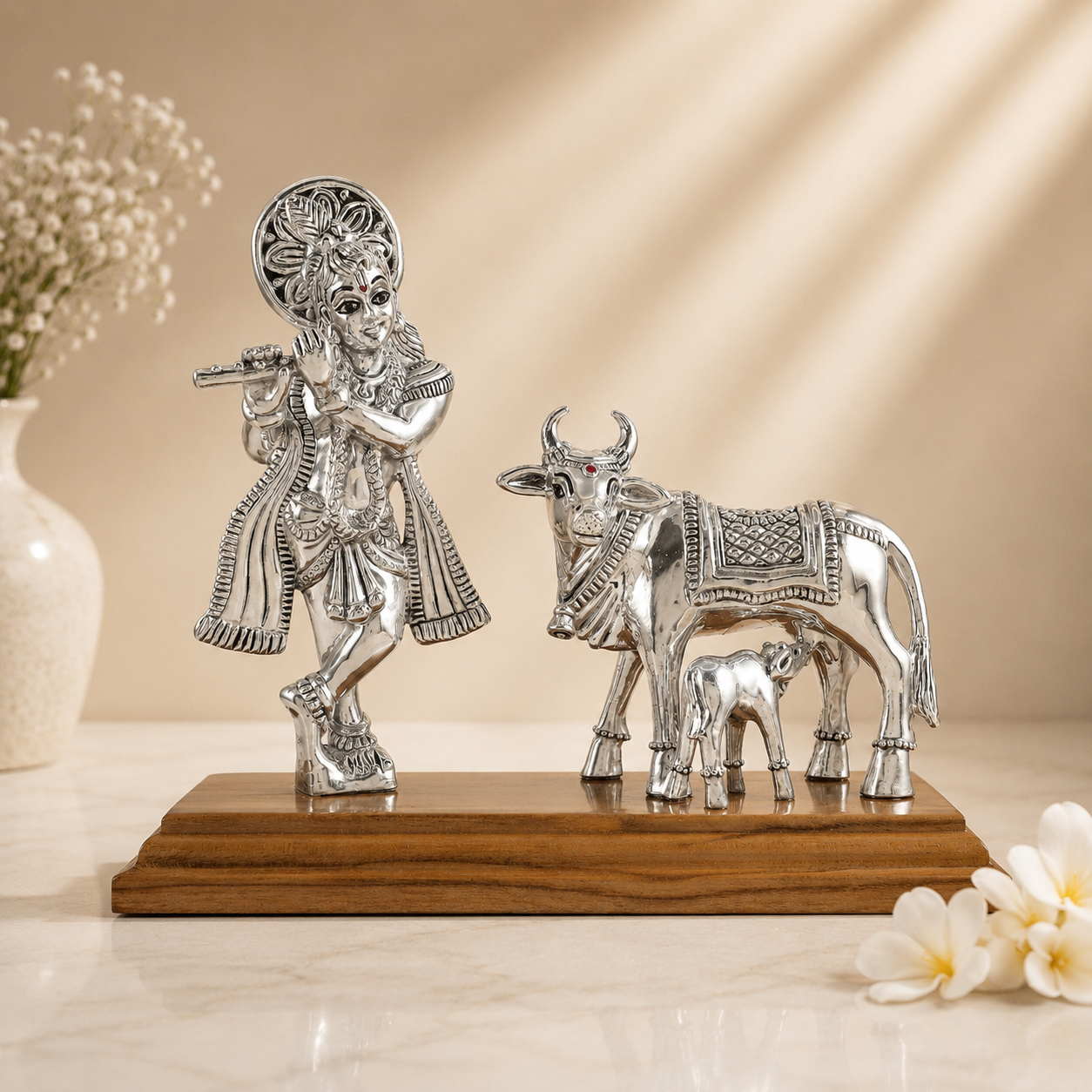 Sensational Krishna Silver Idol