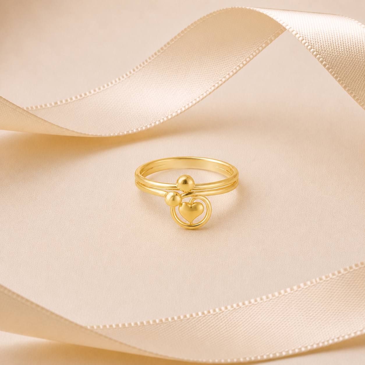 Karuna Elegant heart Stylish Gold Ring