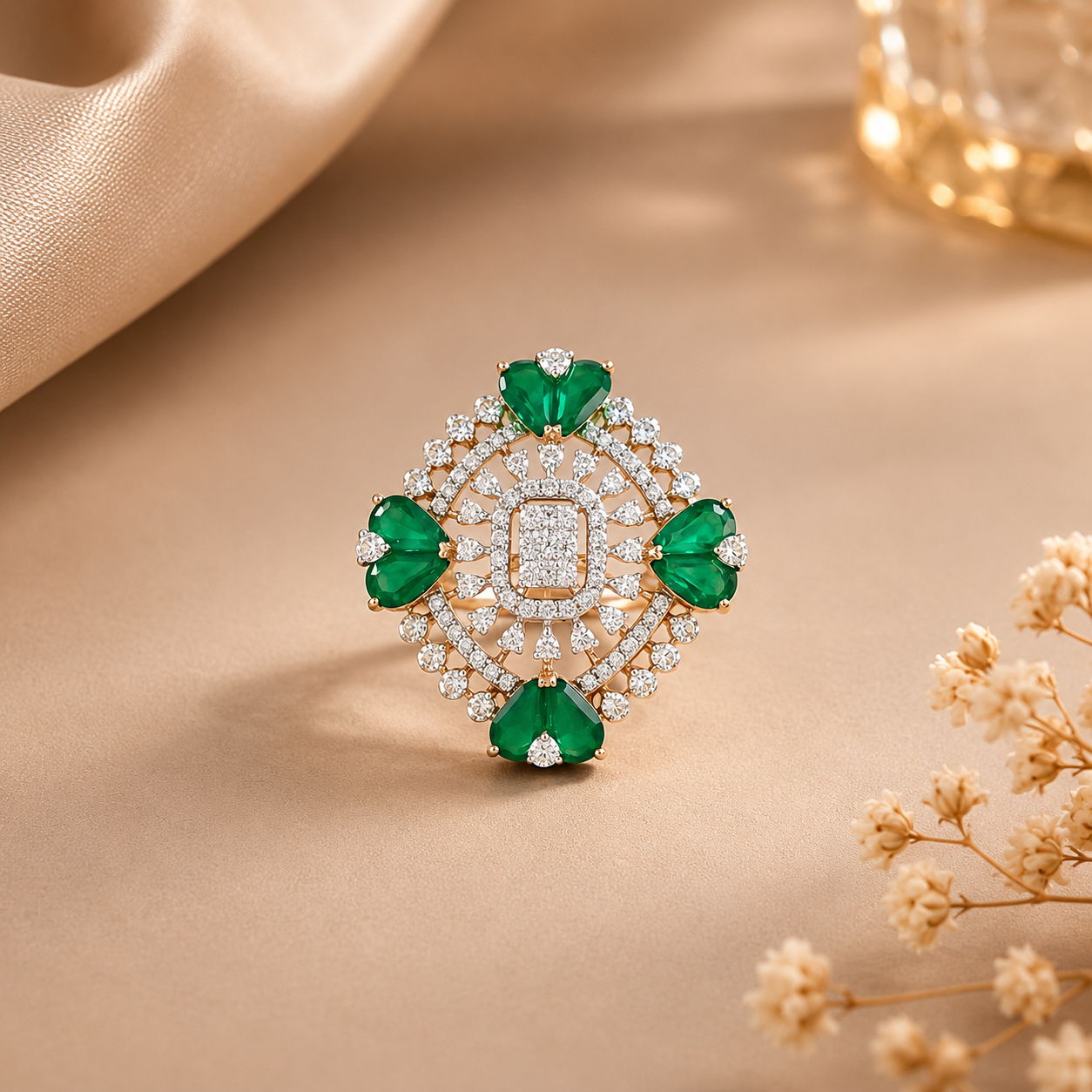 Aadhira Emerald Luxe Ring