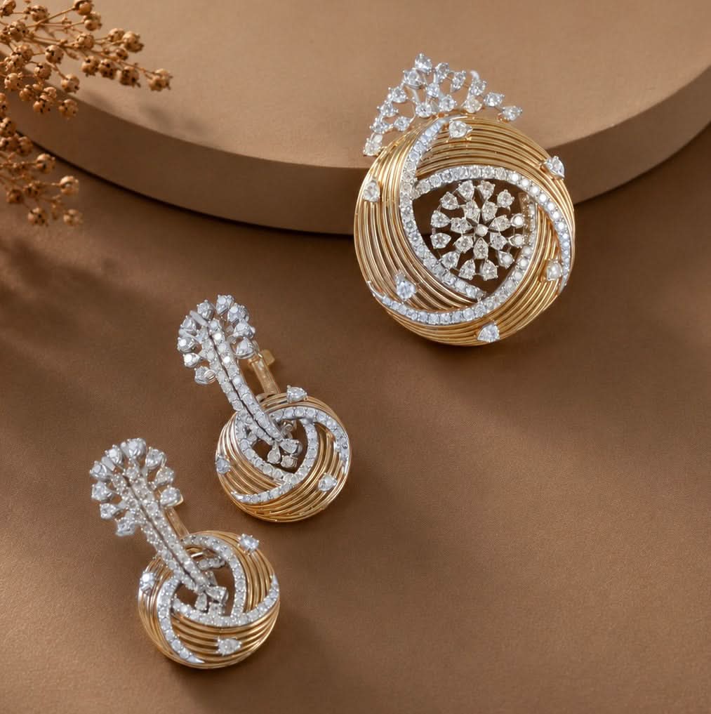 Diamond Galaxy Diamond Pendant Set
