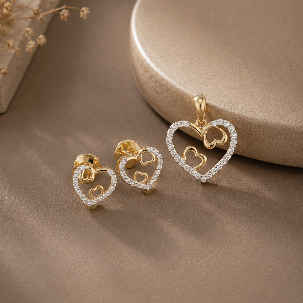Amour Radiance Diamond Pendant Set
