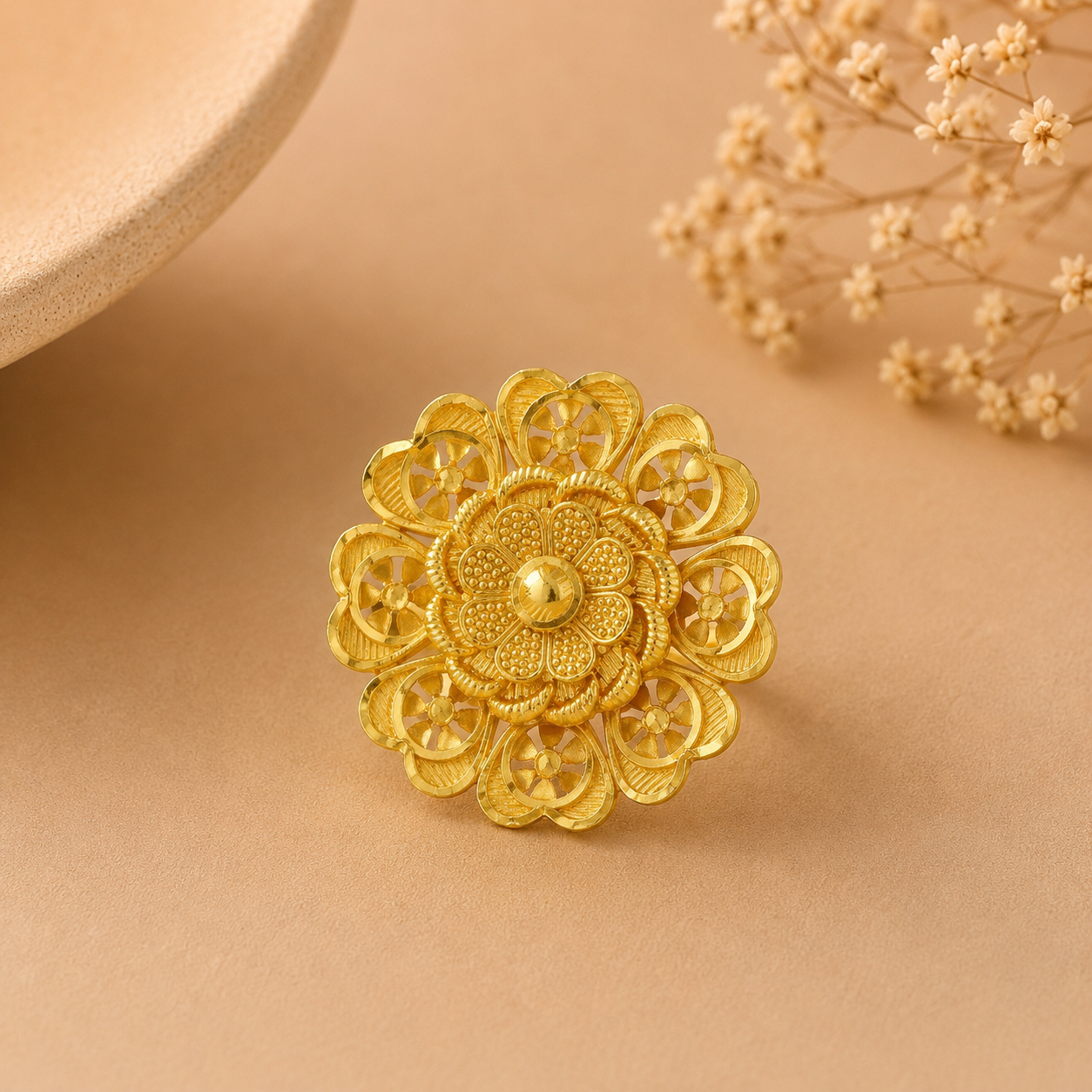 Heritage Lotus Bloom Gold Ring