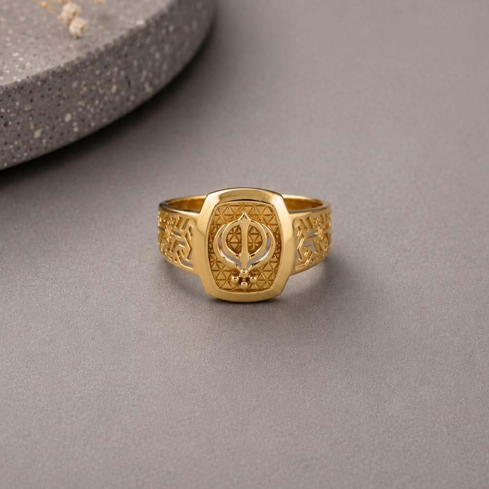Sovereign Emblem Gold Ring For Him