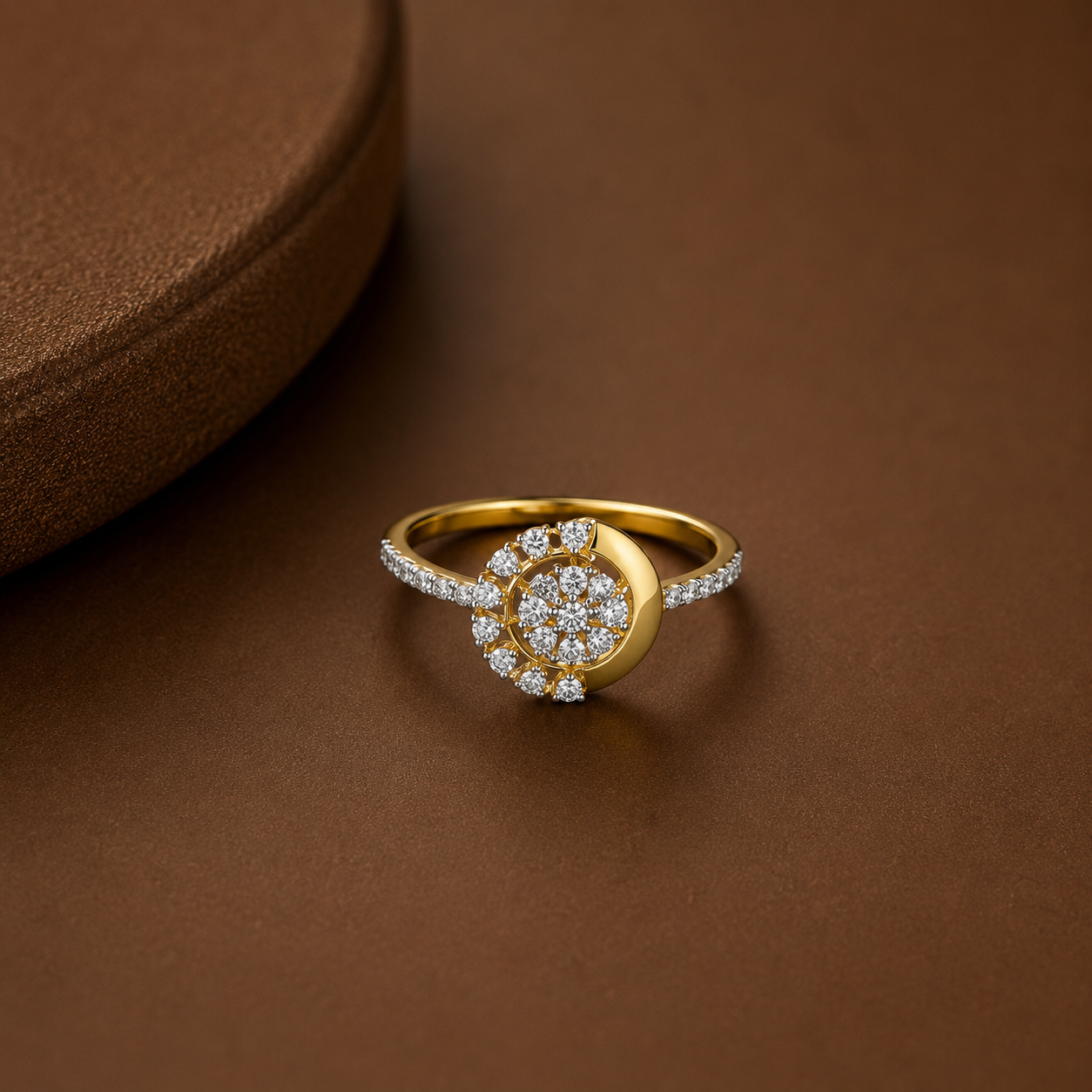 Aarini Blossom Halo Gold Ring