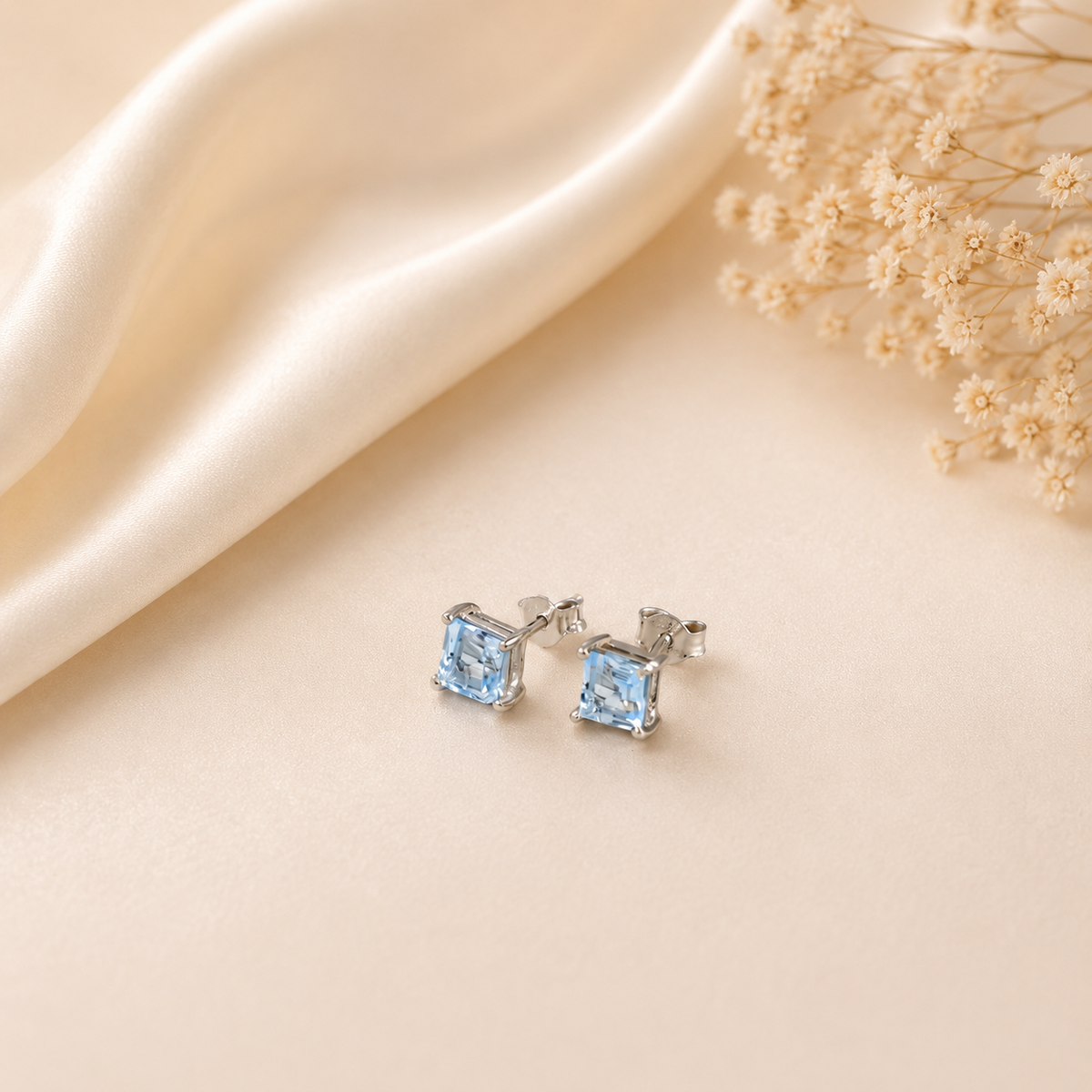 Vanya Blue Aura Silver Earrings