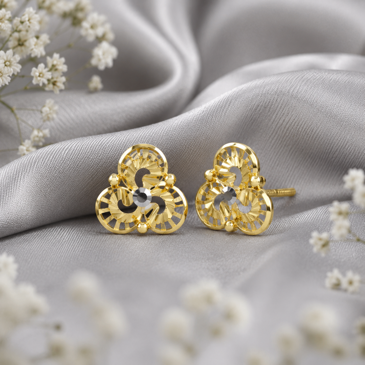 Lavanya Swirl Gold Earrings