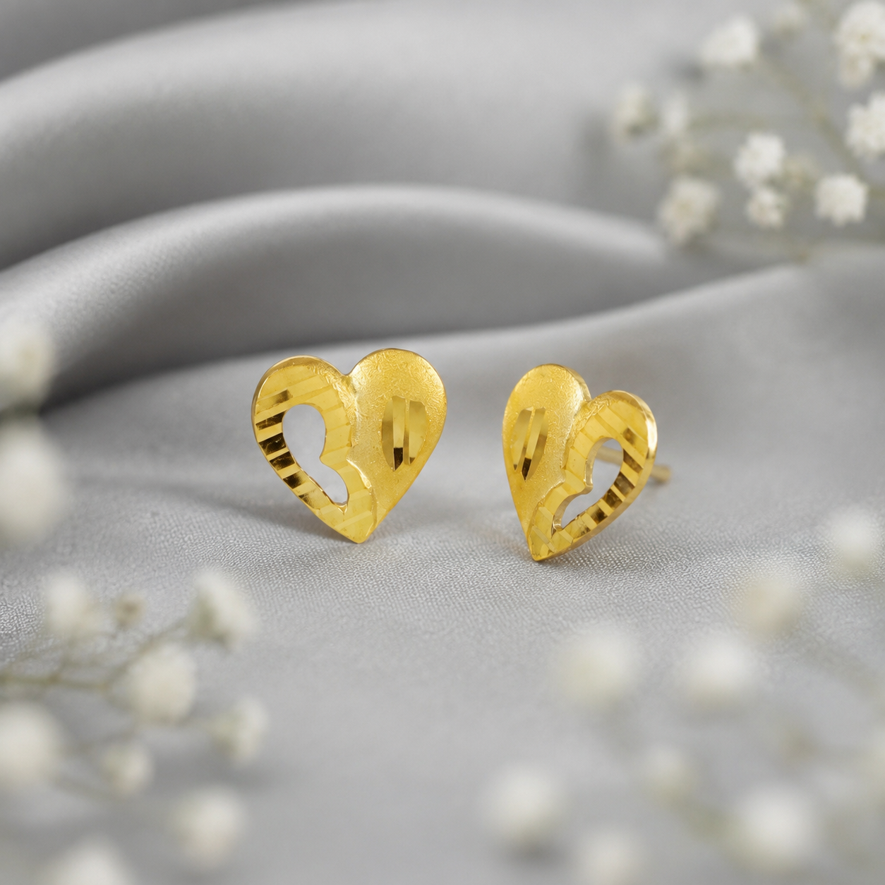 Ira Heart Blossom Gold Earrings