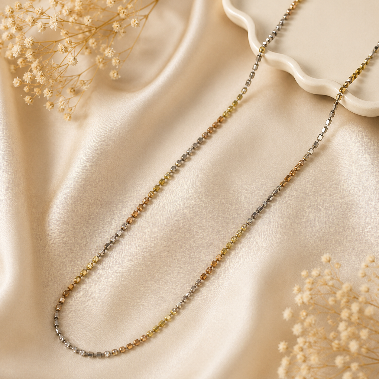 Opal Trinity Silver Chain
