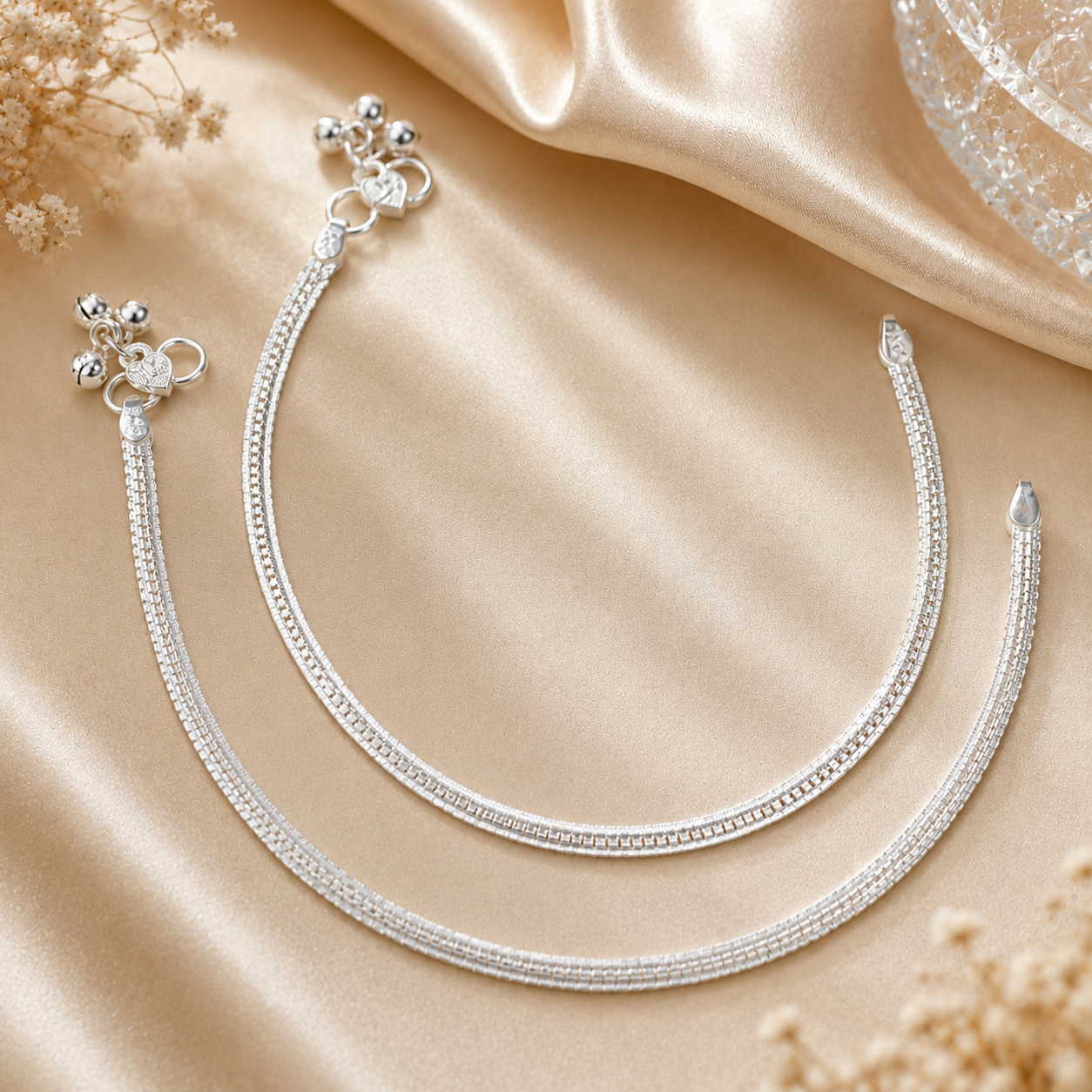 Avni Melody Silver Anklets