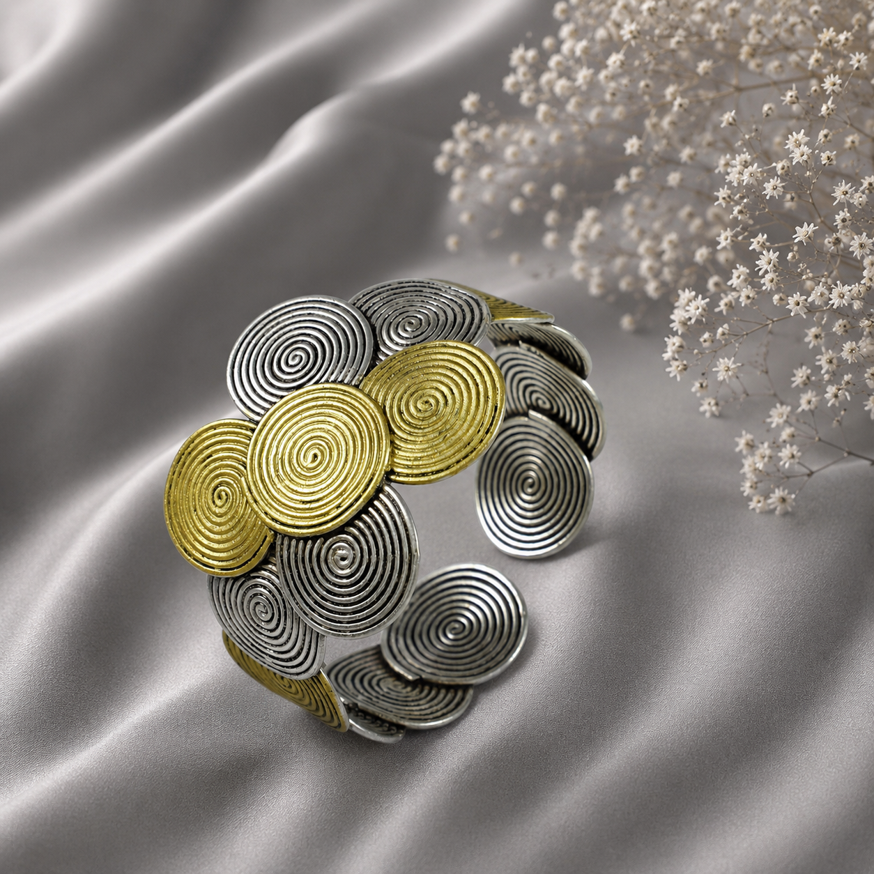Garima Dual Tone Silver Bracelet