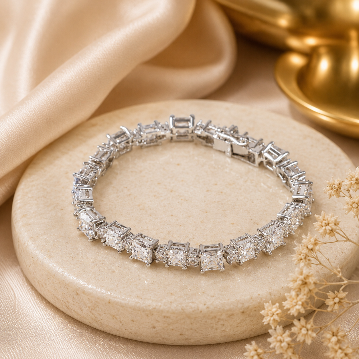 Waniya Brilliant Tennis Silver Bracelet