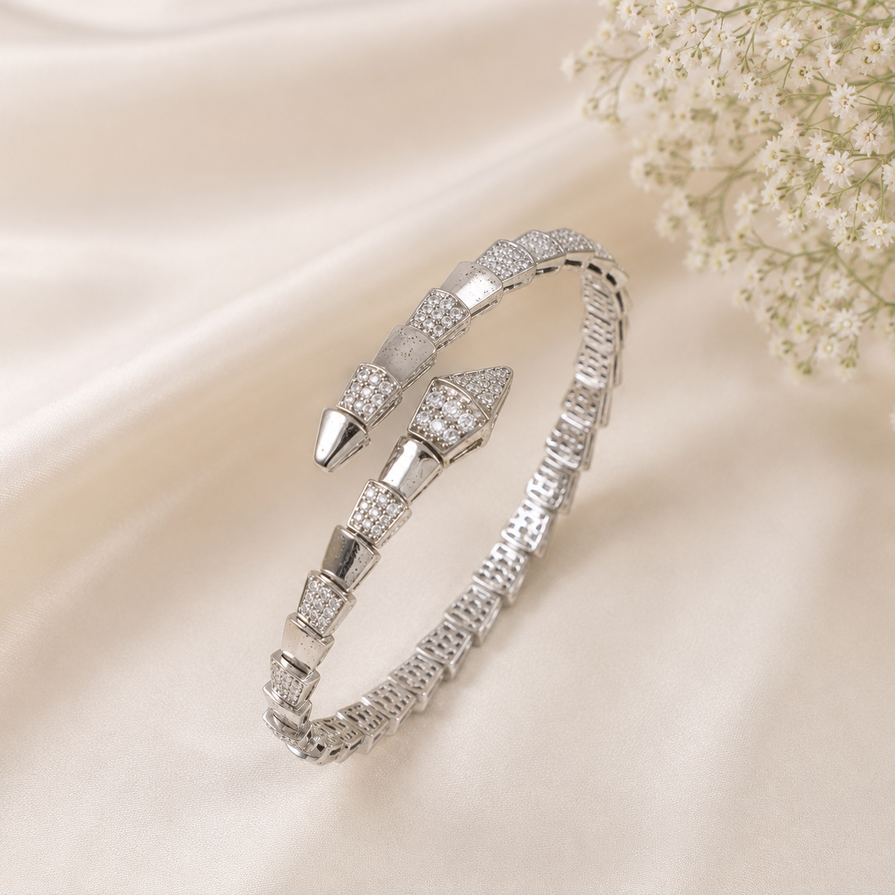 Kiara Luxe Cuff Silver Bracelet