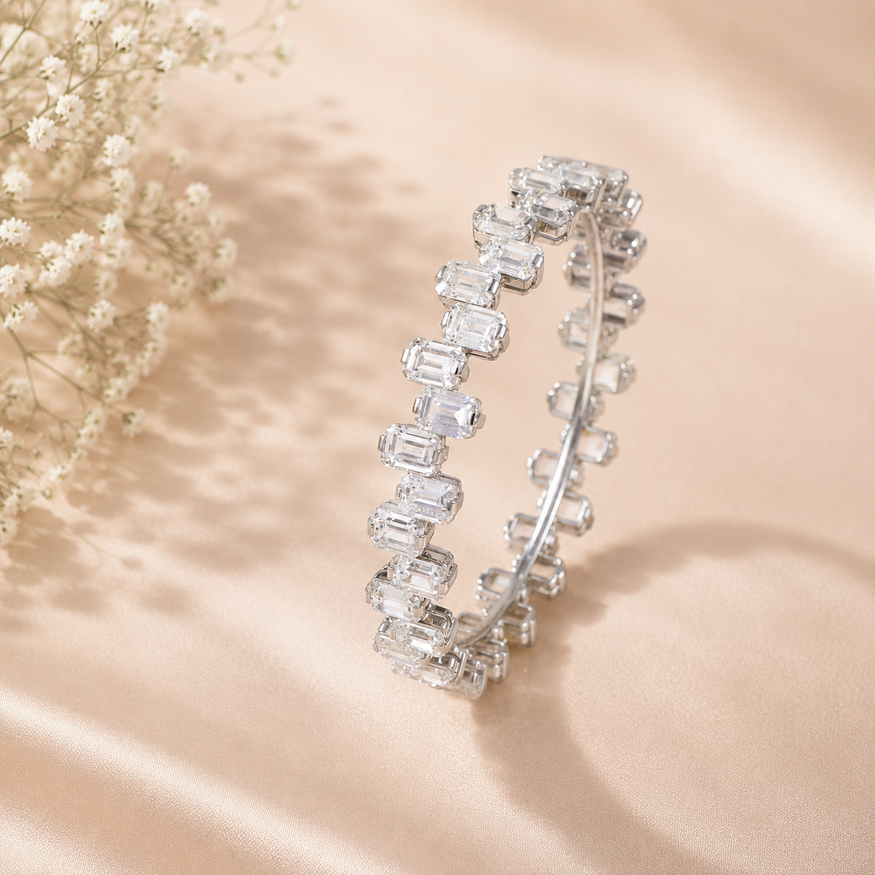 Advika Glacier Glow Silver Bangle