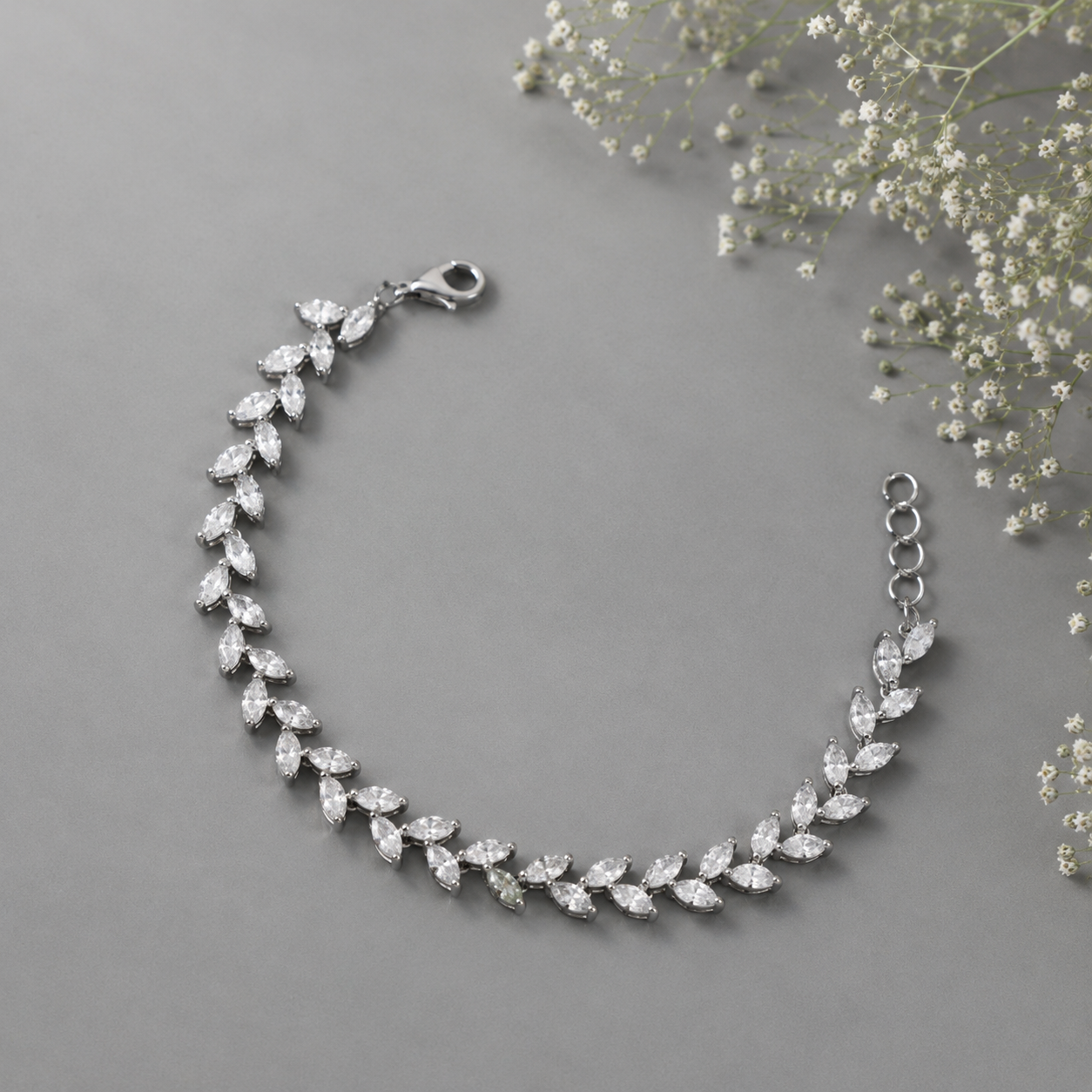 Avika Leaf Grace Silver Bracelet