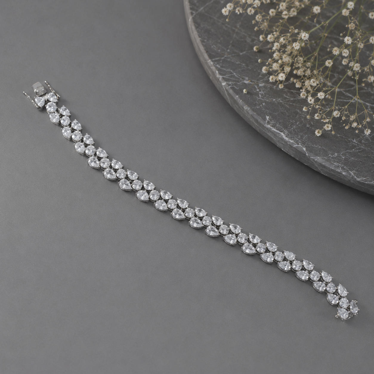 Myra Dew Drops Silver Bracelet