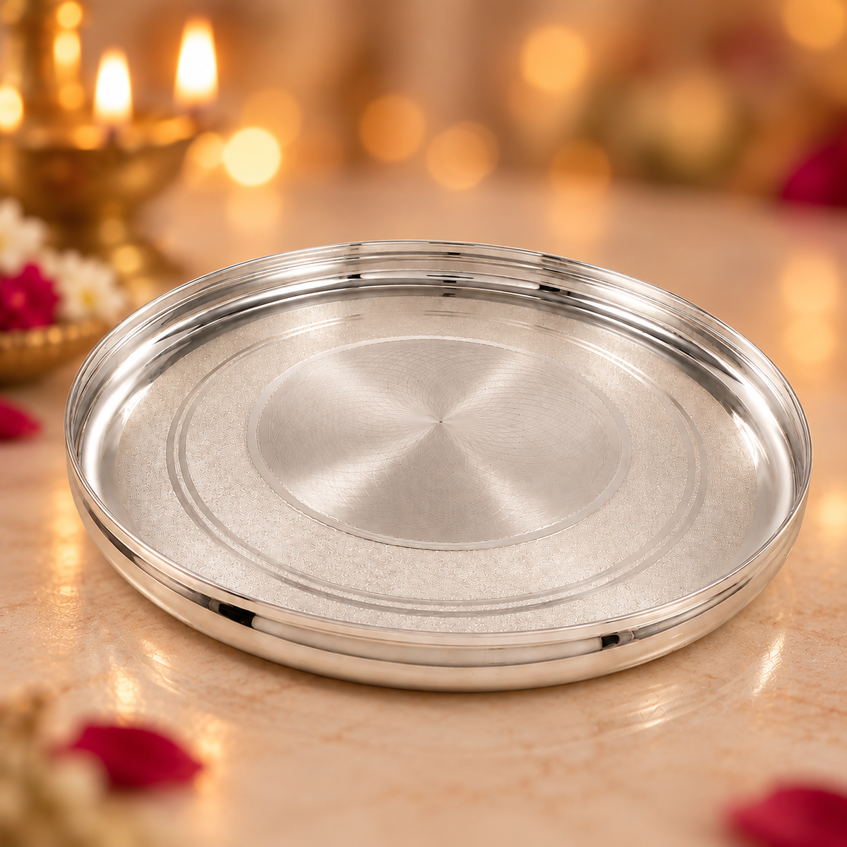Celestial Aura Silver Thali