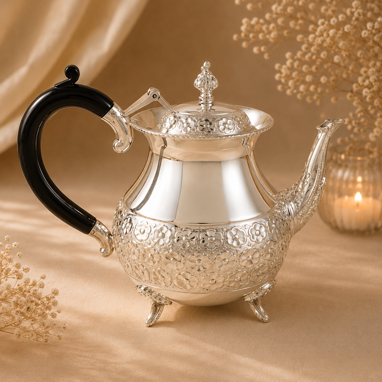 Royal Filigree Silver Tea Set
