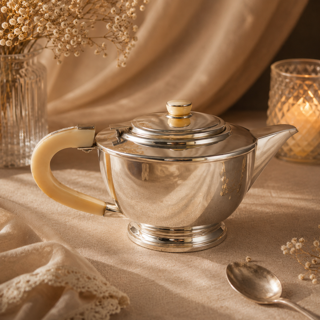 Ivory Grace Silver Tea Pot