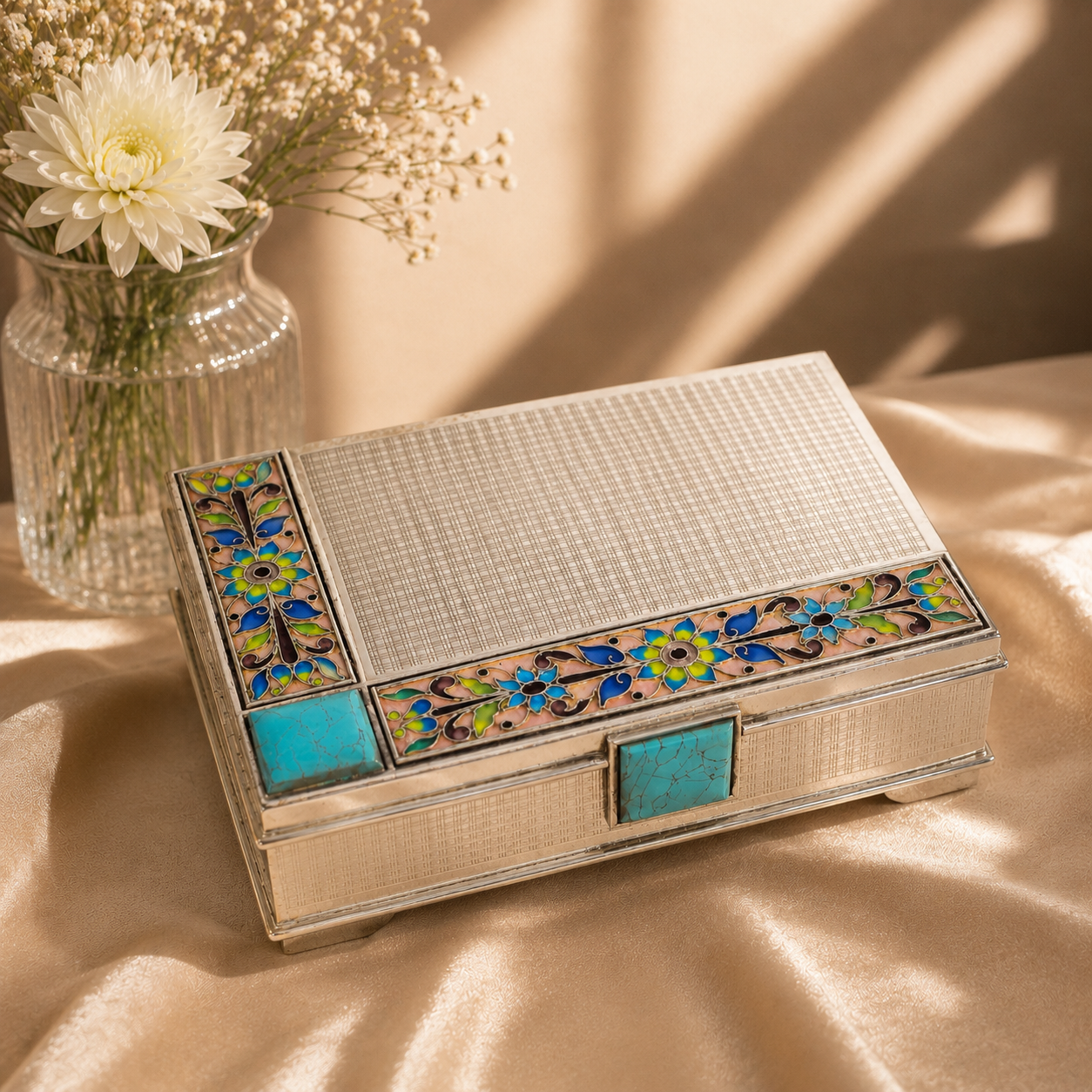 Luxury Enamel Silver Box