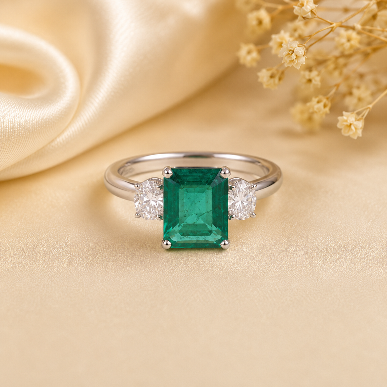 Anika Emerald Glow Diamond Ring