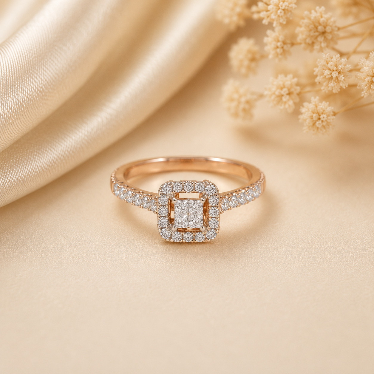 Samaira Square Crown Diamond Ring