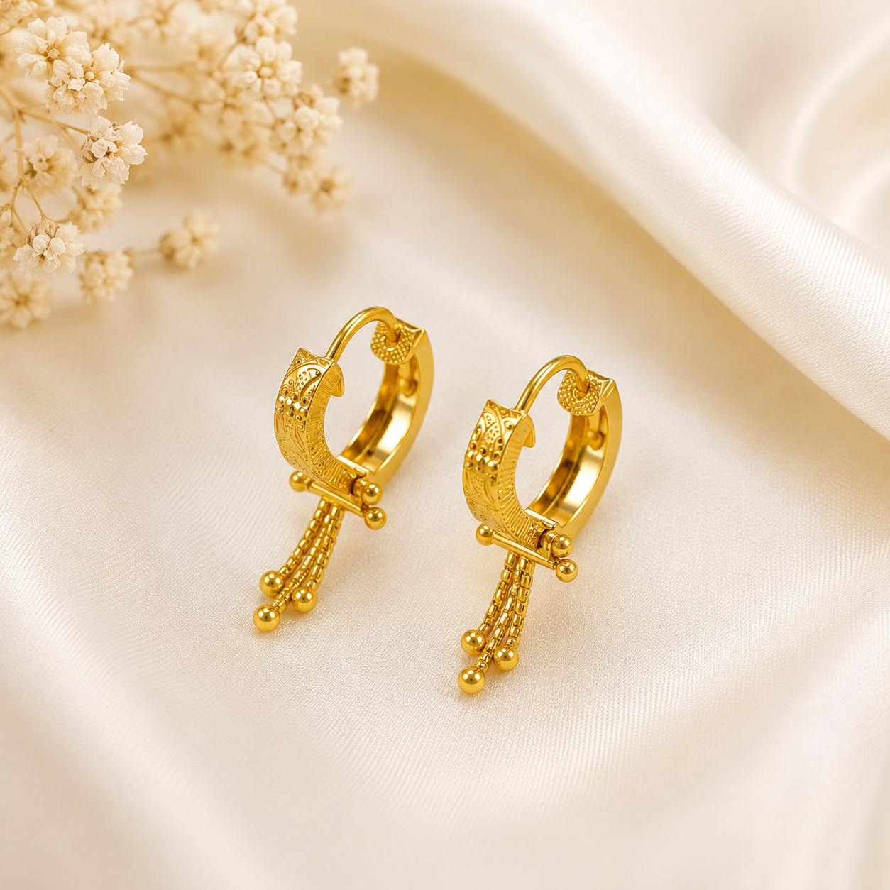 Riya Tassel Drops Gold Bali