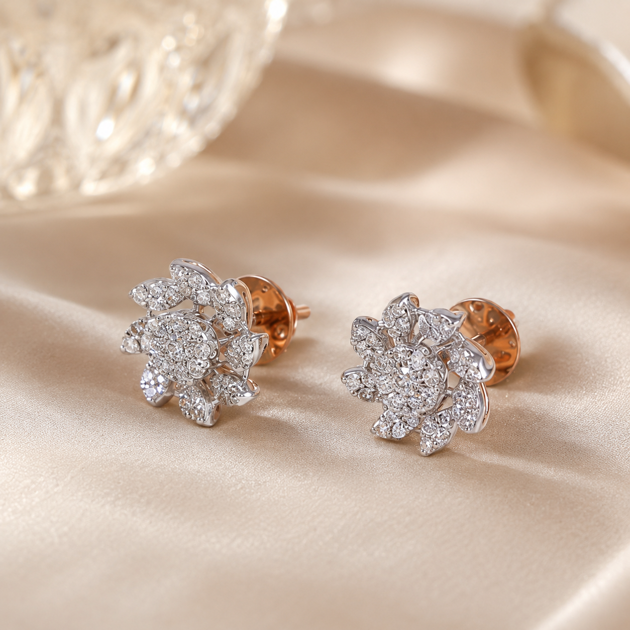 Luminous Floral Diamond Pendant Set