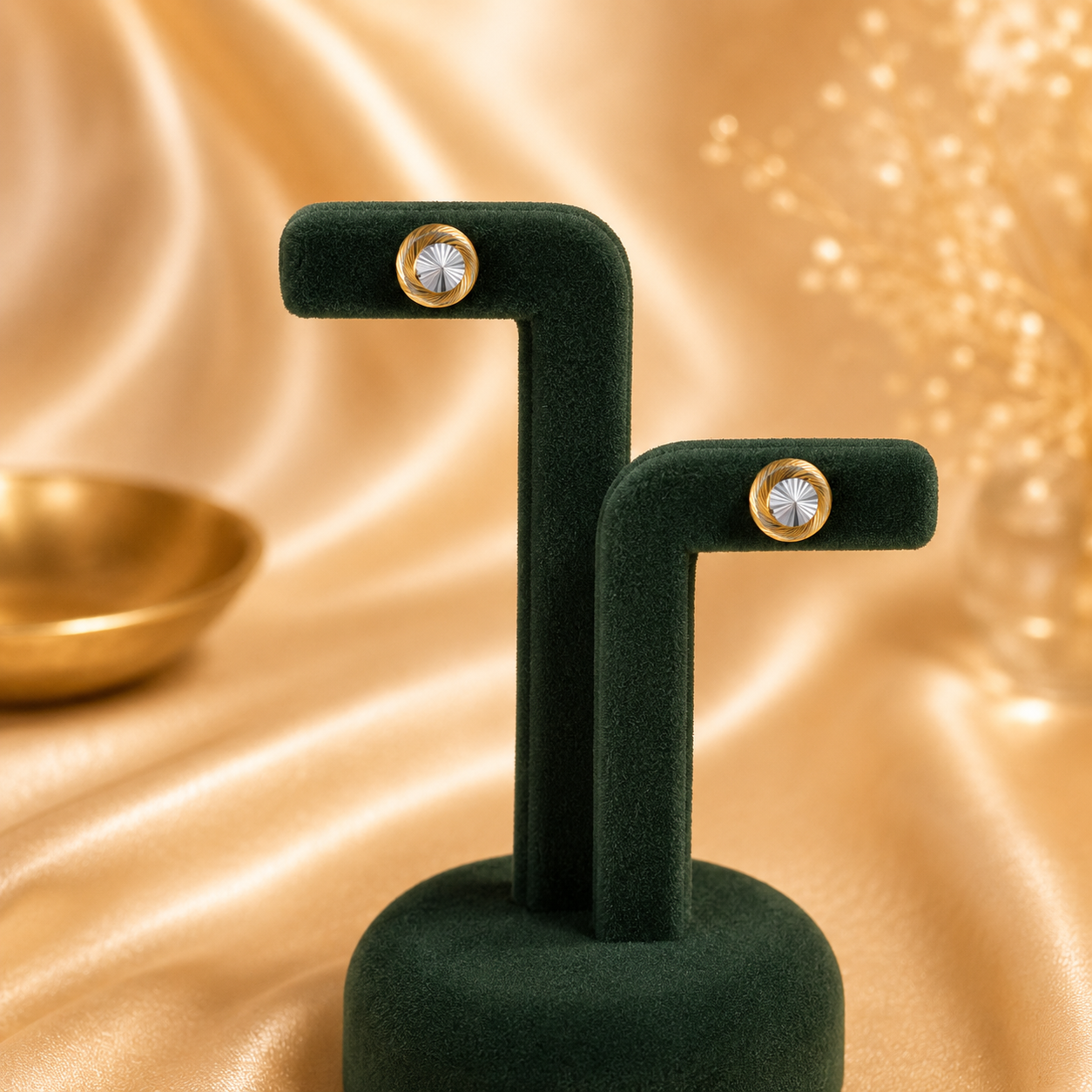 Aadhya Swirl Gold Pendant Set