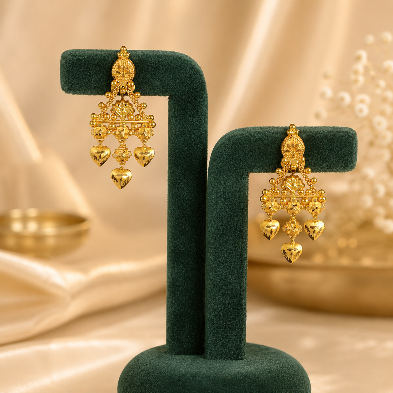 Aanya Heart Drape Gold Necklace Set