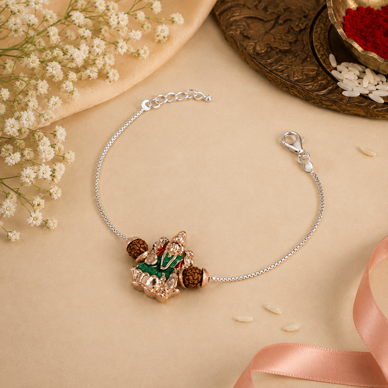 Lord Ganesha Silver Rakhi