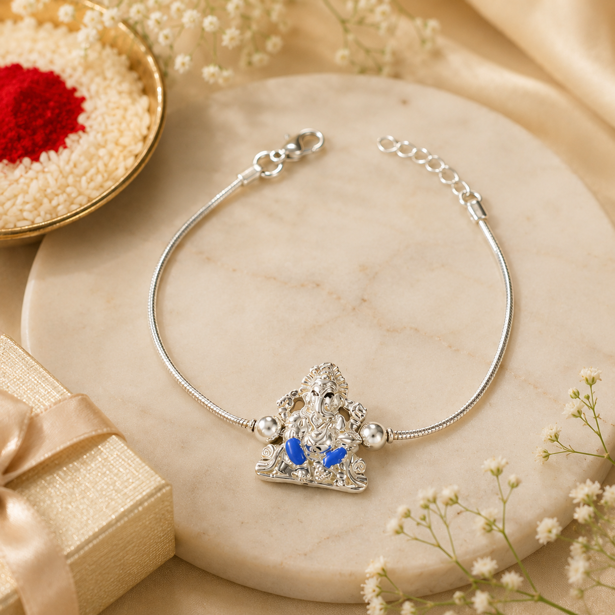 Shree Siddhivinayak Silver Rakhi