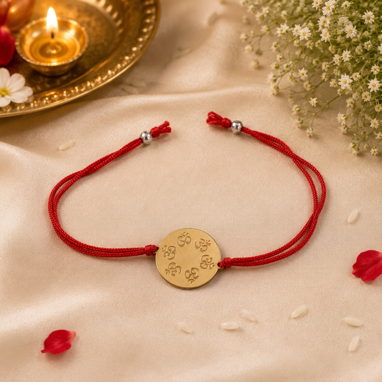 Divine Om Harmony Silver Rakhi