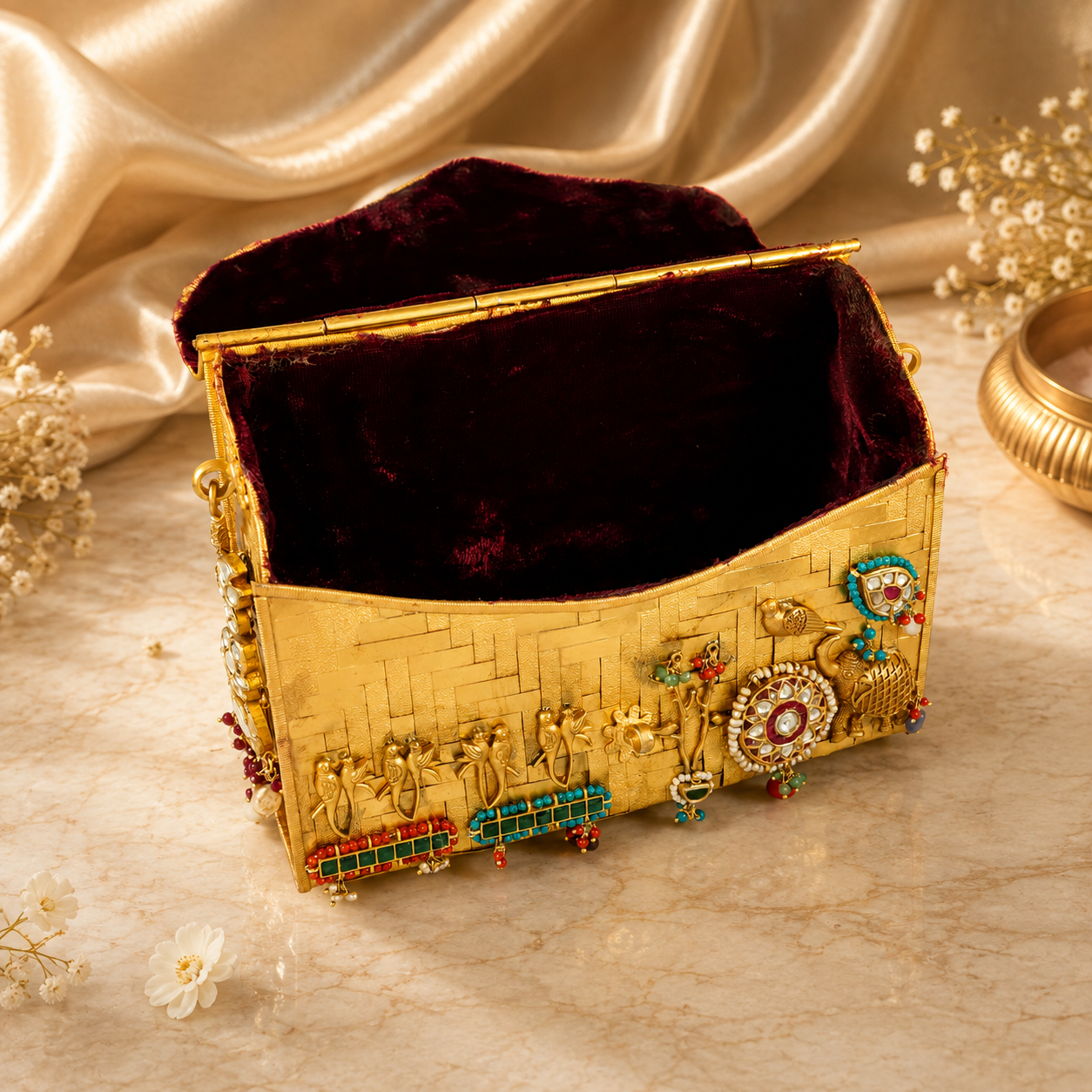 Royal Meenakari Silver Purse