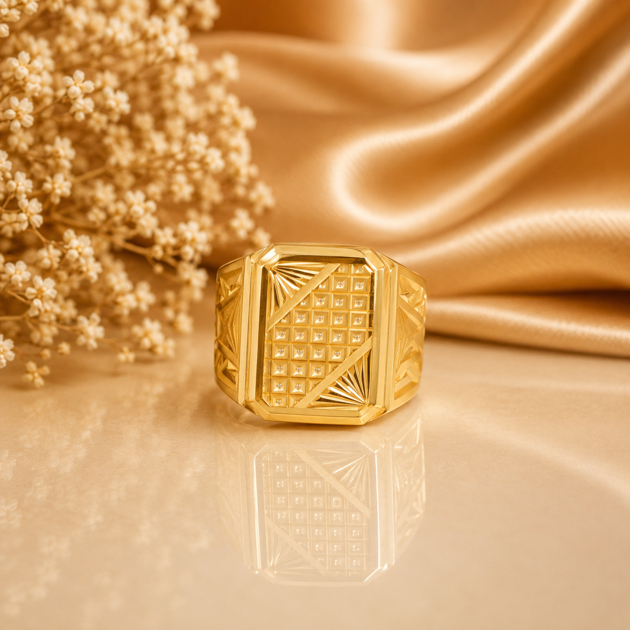 Royal Mosaic Gold Ring For Him
